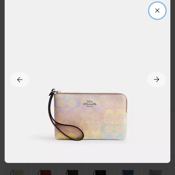 Coach Pastel Logo Wristlet in Pink, Yellow, Blue and Mint - Picture 2 of 4